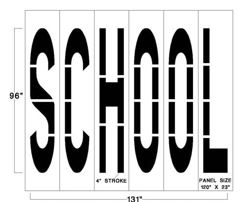 Newstripe Field Equipment 96" Federal SCHOOL Stencil | Newstripe