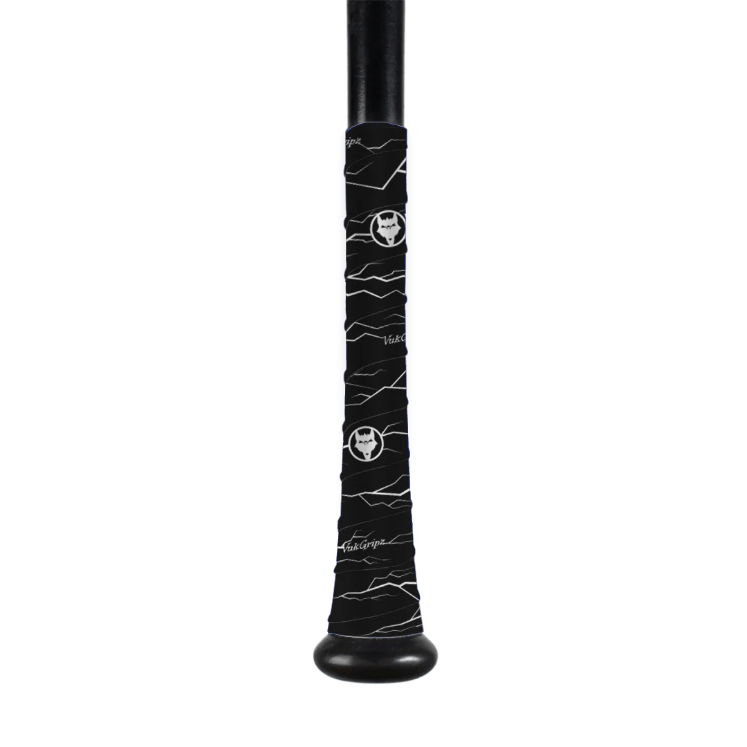 VukGripz Bat Grip Tape Pulse Black with White Bat Grip Tape | VukGripz