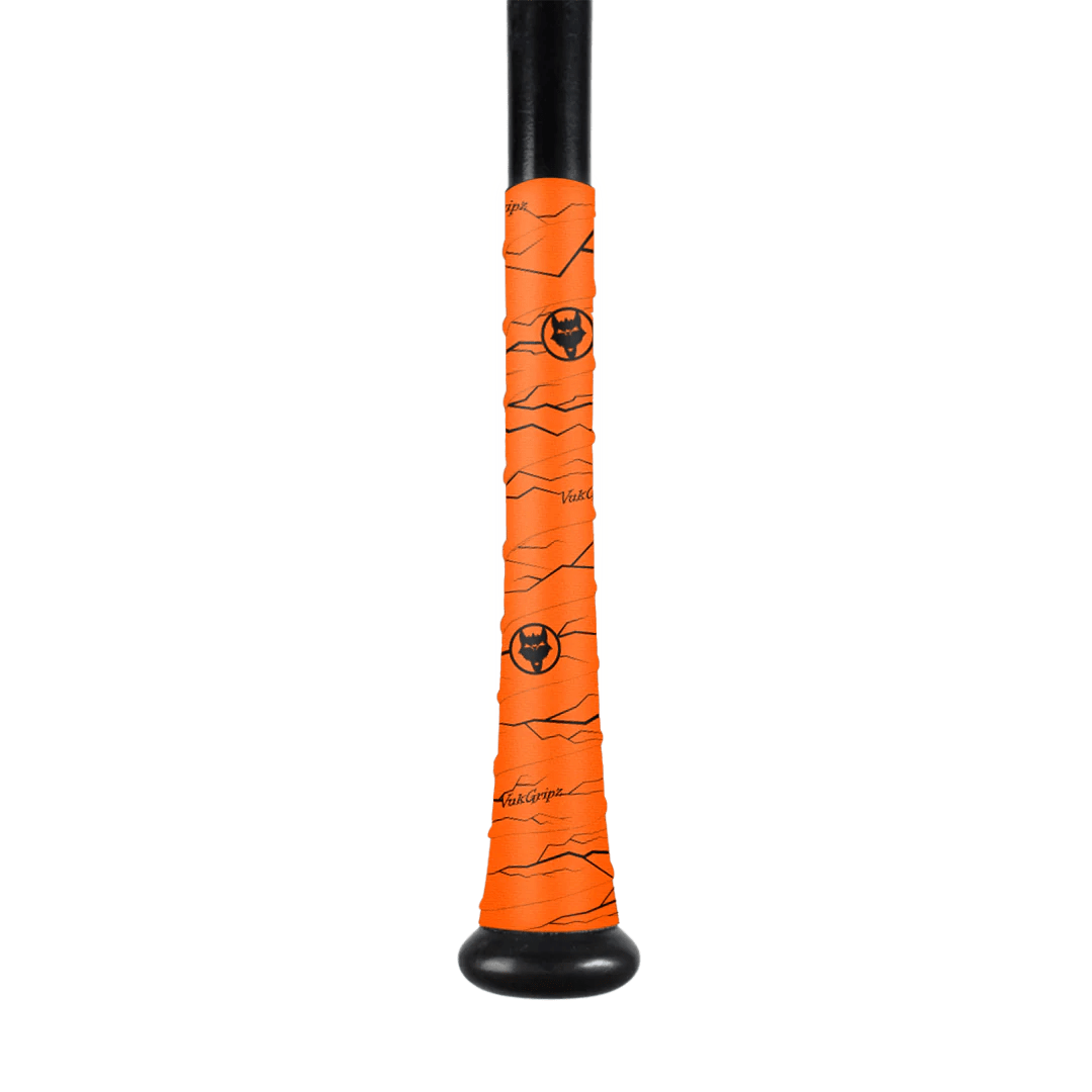 VukGripz Bat Grip Tape Pulse Orange Bat Grip Tape with Black | VukGripz