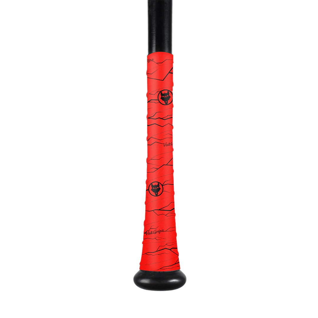 VukGripz Bat Grip Tape Pulse Red Bat Grip Tape with Black | VukGripz