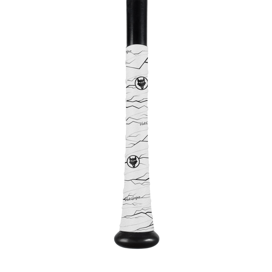 VukGripz Bat Grip Tape Pulse White Bat Grip Tape with Black | VukGripz