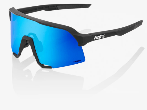 100 Percent Sunglasses MATTE BLACK / HiPER BLUE MULTILAYER MIRROR LENS 100% S3 Performance Sunglasses