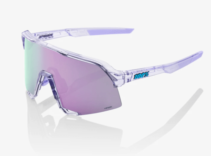 100 Percent Sunglasses POLISHED TRANSLUCENT LAVENDER / HiPER LAVENDER MIRROR LENS 100% S3 Performance Sunglasses