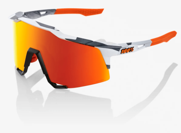 100 Percent Sunglasses SOFT TAC GREY CAMO / HiPER RED MULTILAYER MIRROR LENS 100% SPEEDCRAFT Performance Sunglasses