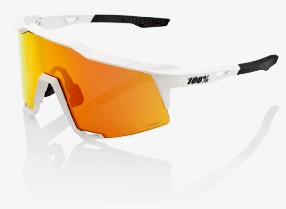 100 Percent Sunglasses SOFT TAC OFF WHITE / HiPER RED MULTILAYER MIRROR LENS 100% SPEEDCRAFT Performance Sunglasses