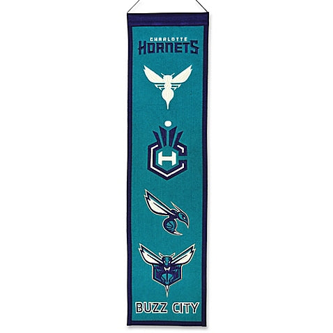 Charlotte Hornets NBA Logo Heritage Banner