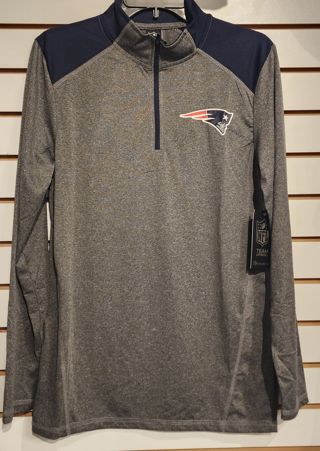 New England Patriots Lightweight Zip Long Sleeve Shirt