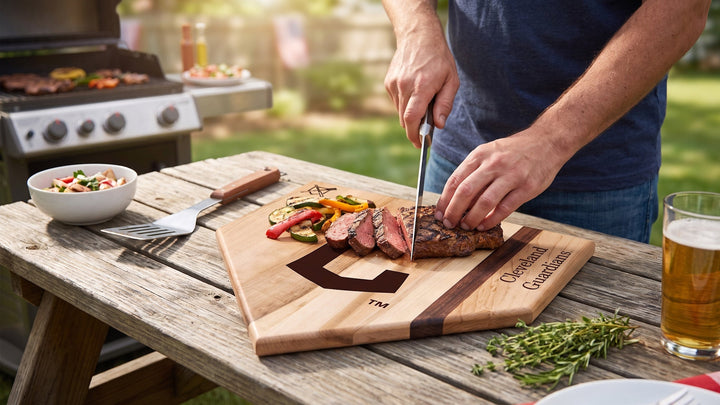 Cleveland Guardians Home Plate Cutting Boards | Multiple Sizes | Multiple Designs