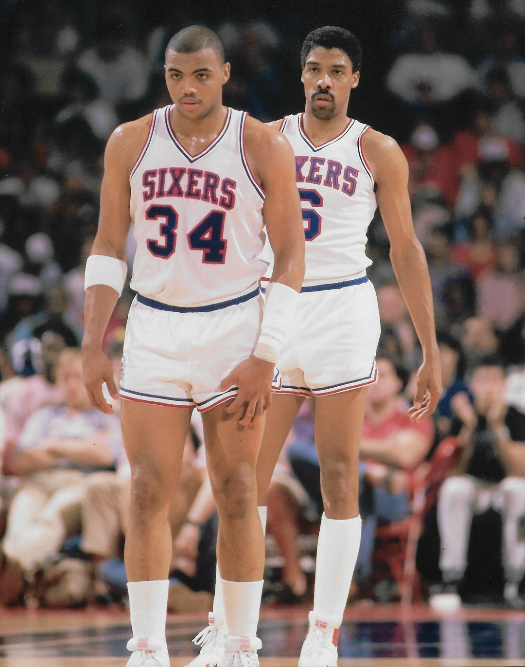 Charles Barkley & Julius Erving in Action Philadelphia 76ers 8" x 10" Basketball Photo