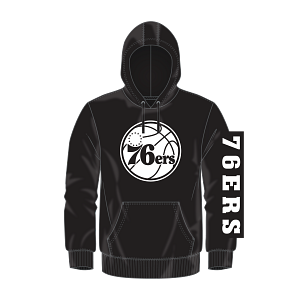 Philadelphia 76ers Black & White Put Me In Coach Hooded Sweatshirt