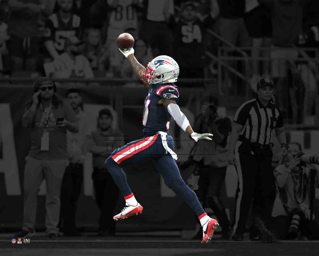Jonathan Jones New England Patriots Blackout Football Photo