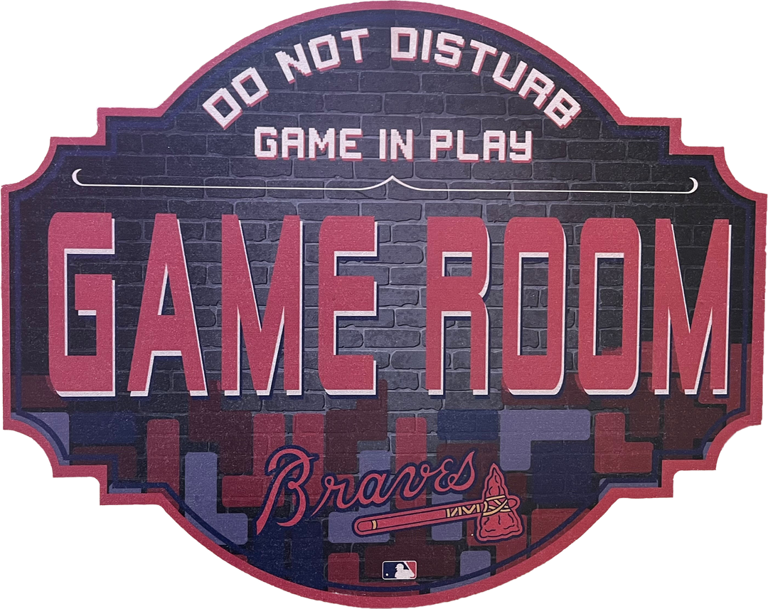 Atlanta Braves 12" Game Room Wood Sign