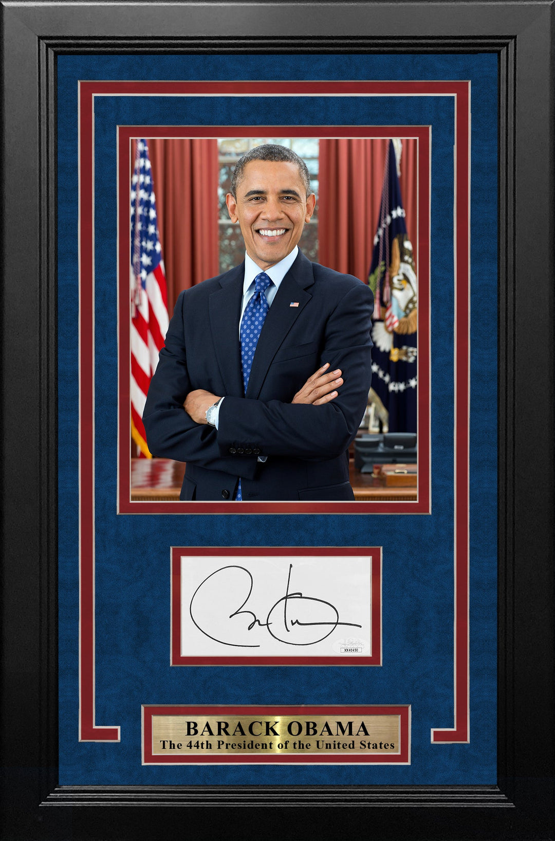Barack Obama 44th President of the United States Autographed Framed Cut Signature Photo Collage