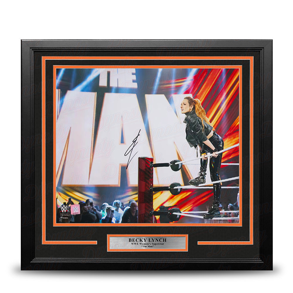 Becky Lynch The Man Entrance Autographed 16" x 20" Framed WWE Wrestling Photo