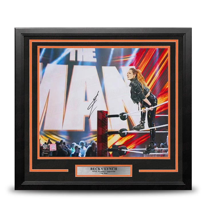 Becky Lynch The Man Entrance Autographed 16" x 20" Framed WWE Wrestling Photo