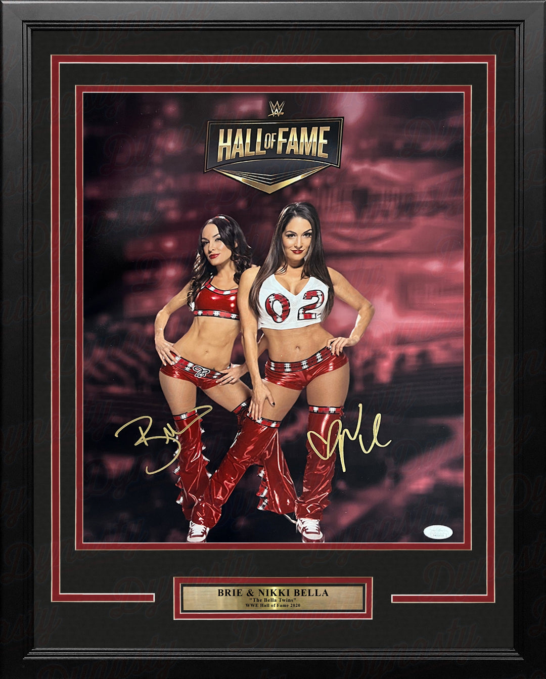 Brie & Nikki Bella Autographed Framed WWE Wrestling Bella Twins Collage Photo