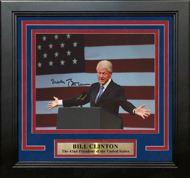 Bill Clinton 42nd President of the United States Autographed 8" x 10" Framed Photo