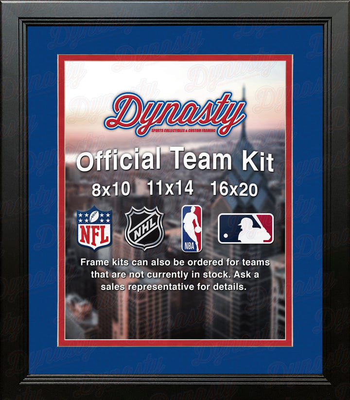 NHL Hockey Photo Picture Frame Kit - Columbus Blue Jackets (Blue Matting, Red Trim)