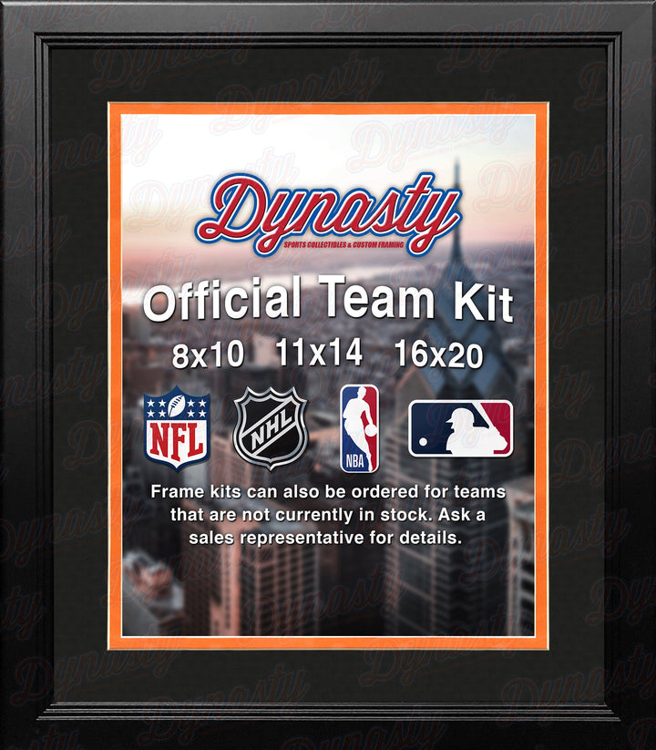 MLB Baseball Photo Picture Frame Kit - Miami Marlins (Black Matting, Orange Trim)