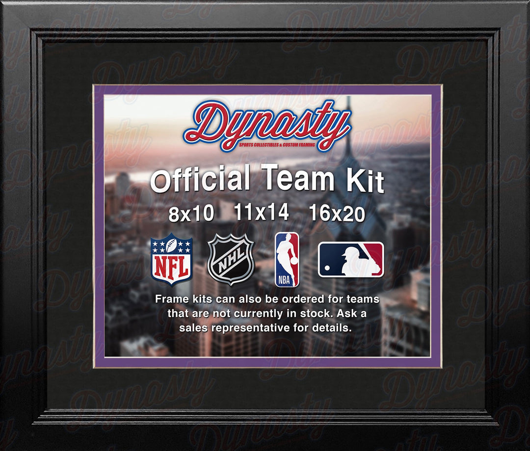 MLB Baseball Photo Picture Frame Kit - Colorado Rockies (Black Matting, Purple Trim)