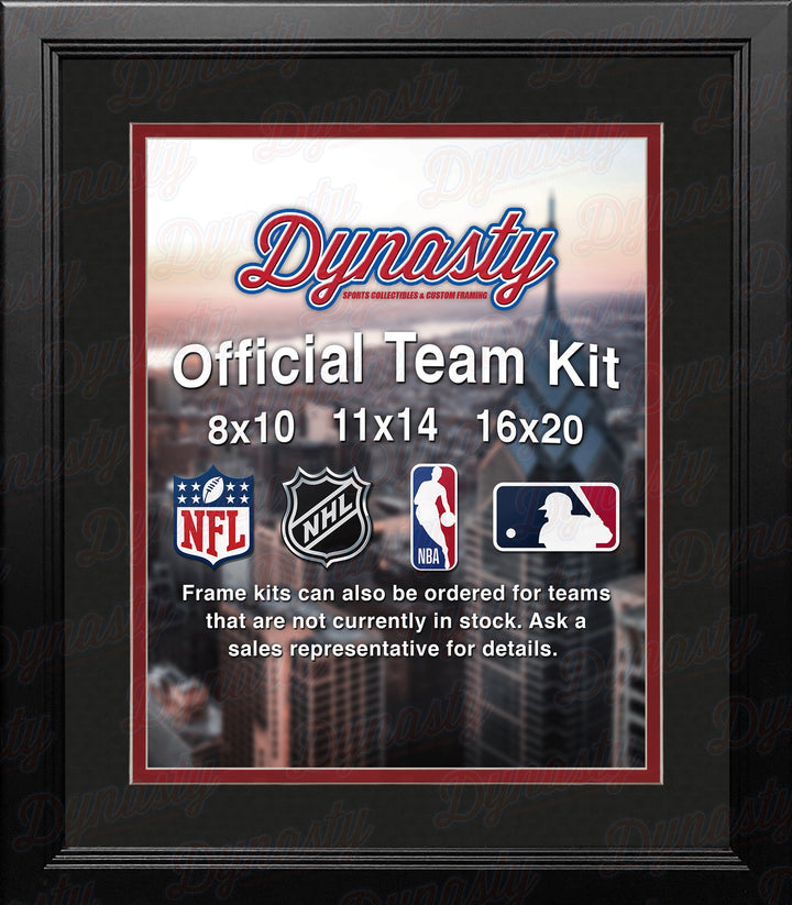 NHL Hockey Photo Picture Frame Kit - New Jersey Devils (Black Matting, Red Trim)
