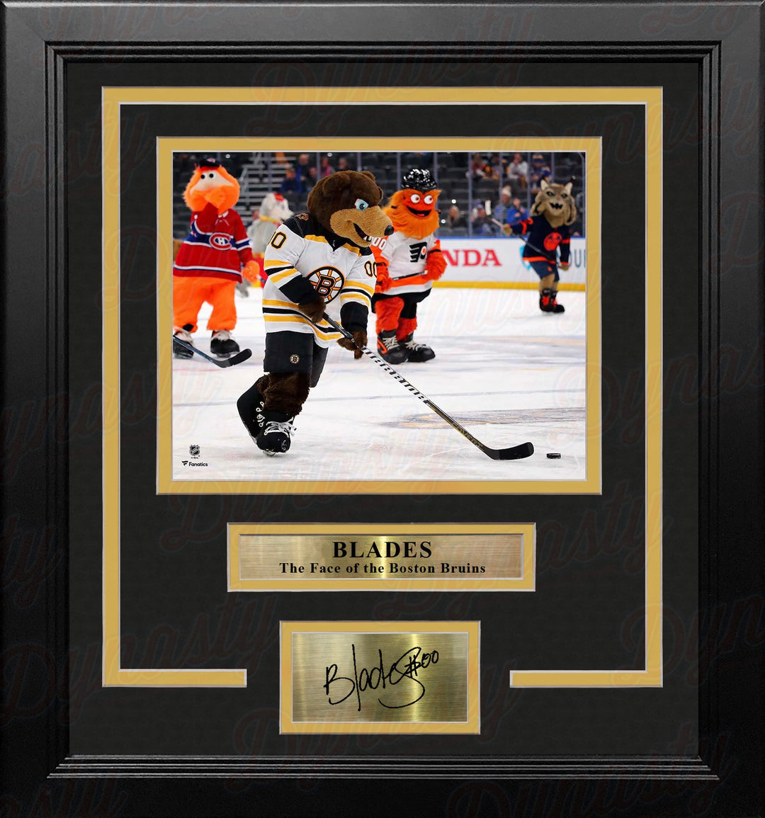 Blades Skating on the Ice Boston Bruins 8" x 10" Framed Mascot Photo with Engraved Autograph