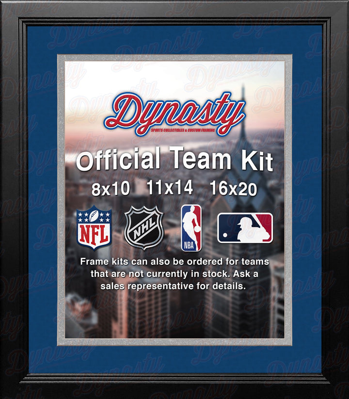 NBA Basketball Photo Picture Frame Kit - Dallas Mavericks (Blue Matting, Silver Trim)