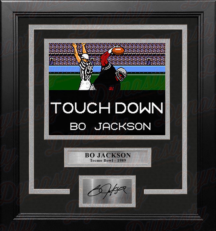 Bo Jackson Tecmo Bowl Touchdown 8" x 10" Framed Video Game Football Photo with Engraved Autograph
