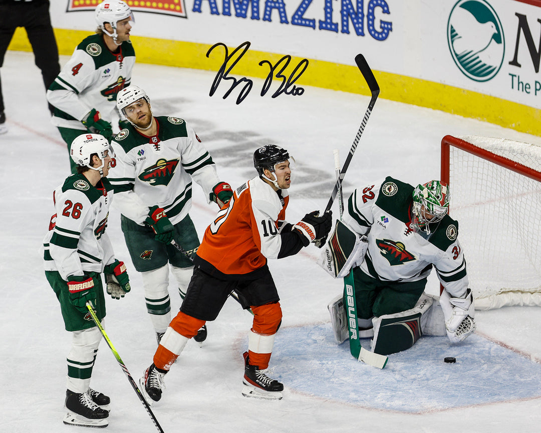 Bobby Brink First Career Goal Autographed Philadelphia Flyers 11" x 14" Hockey Photo