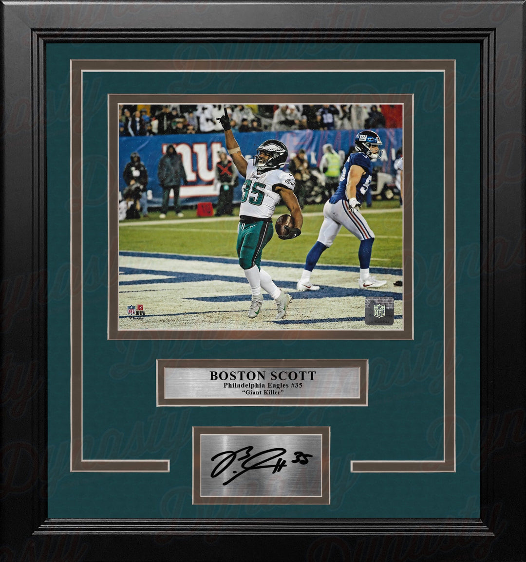 Boston Scott Touchdown v. Giants Philadelphia Eagles 16" x 20" Framed Photo with Engraved Autograph