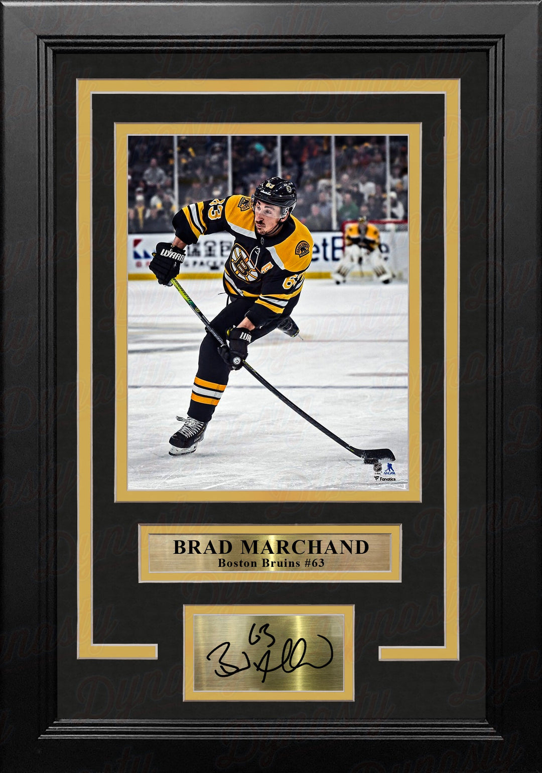 Brad Marchand in Action Boston Bruins 8" x 10" Framed Hockey Photo with Engraved Autograph