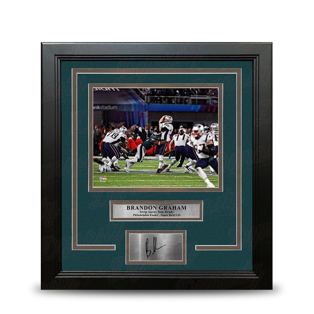 Brandon Graham Sacks Brady Philadelphia Eagles 8x10 Framed Super Bowl Photo with Engraved Autograph