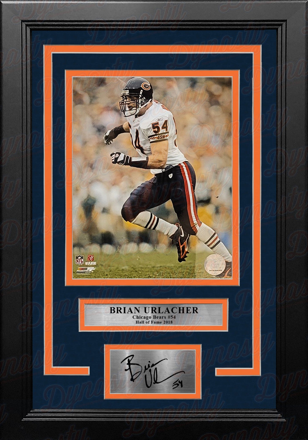 Brian Urlacher in Action Chicago Bears 8" x 10" Framed Football Photo with Engraved Autograph