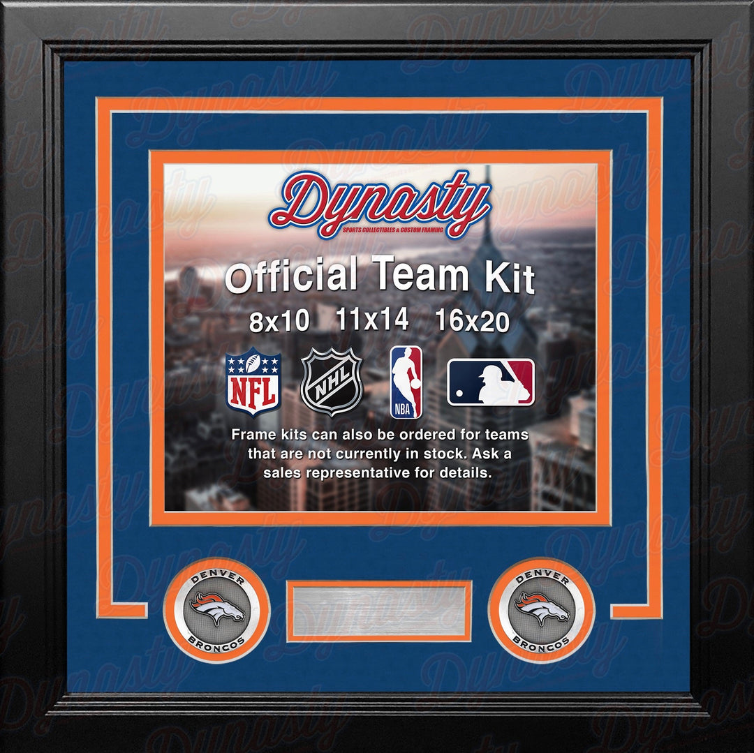 Denver Broncos Throwback Custom NFL Football 16x20 Picture Frame Kit (Multiple Colors)