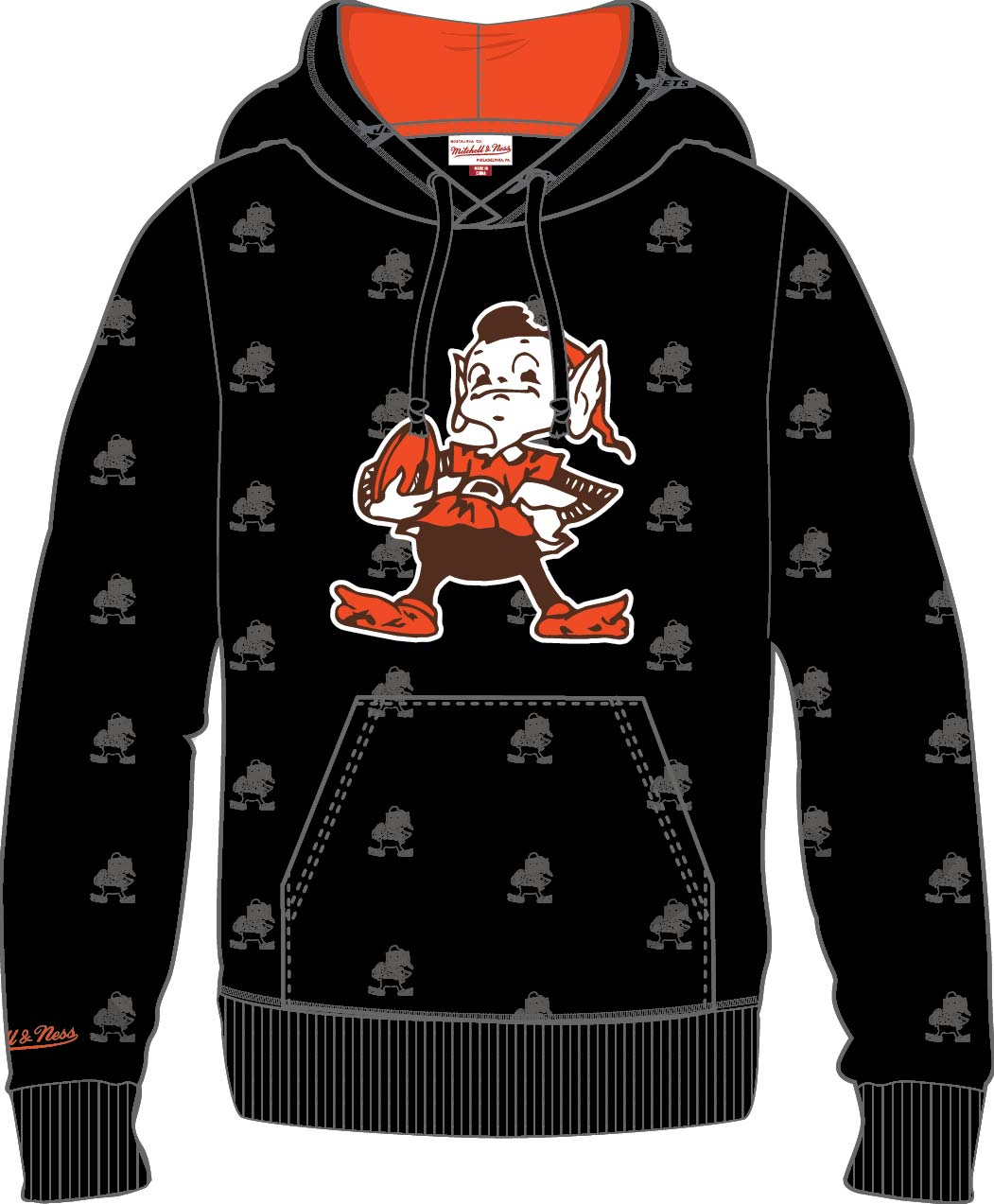 Cleveland Browns Mitchell & Ness All Over Print Fleece Hoodie