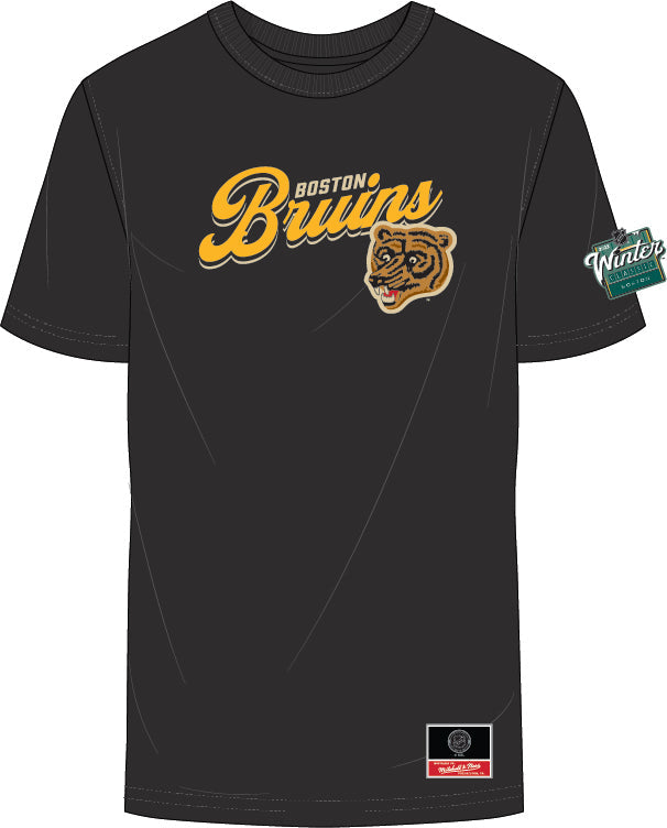 Boston Bruins Mitchell & Ness Wordmark Lockup 2023 Winter Classic T-Shirt