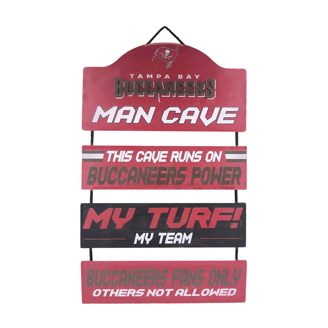 Tampa Bay Buccaneers Wooden Man Cave Dangle Sign