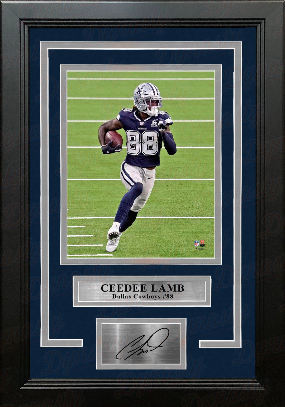 CeeDee Lamb in Action Dallas Cowboys 8" x 10" Framed Football Photo with Engraved Autograph