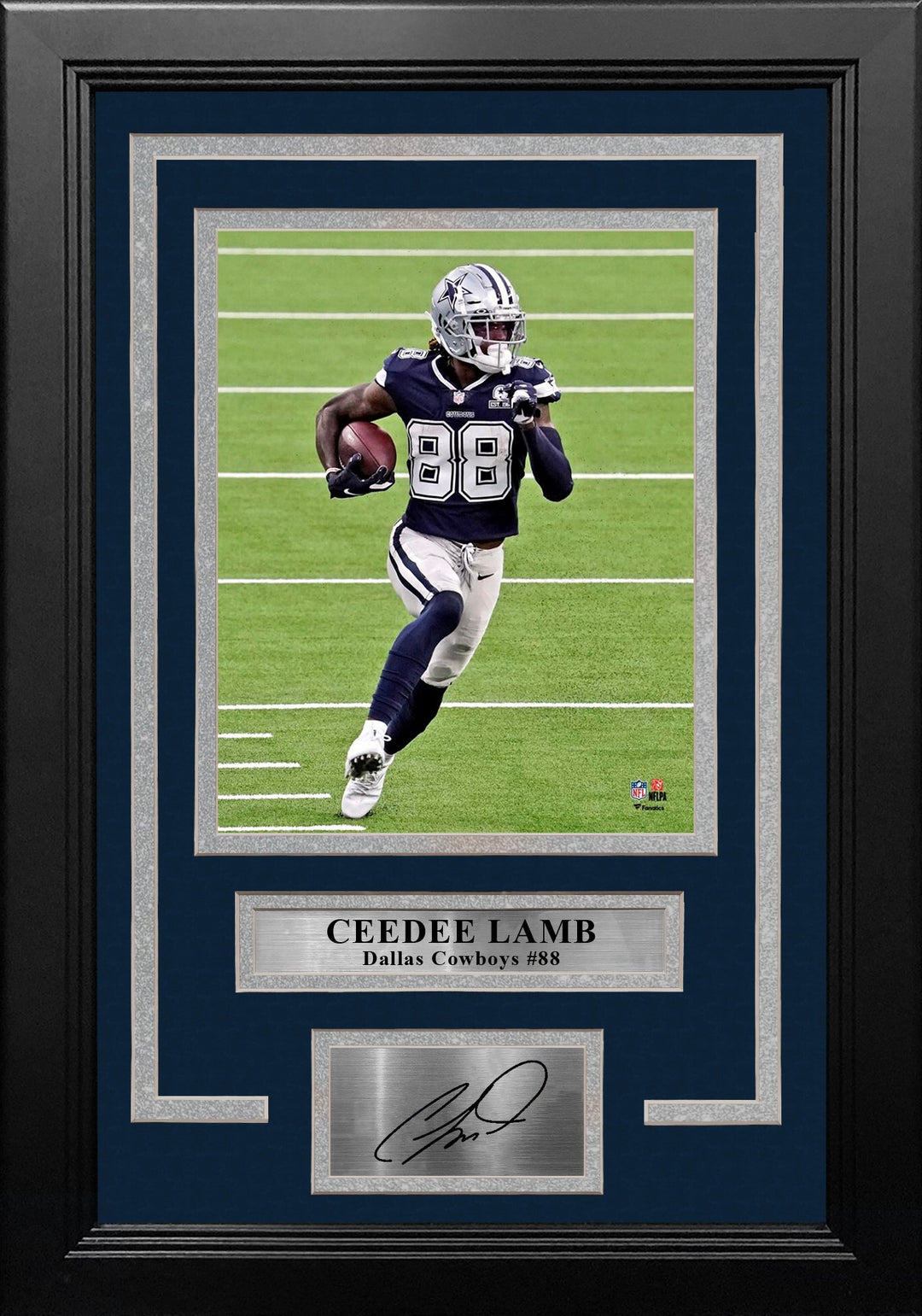 CeeDee Lamb in Action Dallas Cowboys 8" x 10" Framed Football Photo with Engraved Autograph