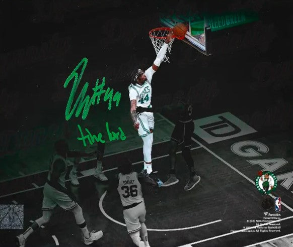 Robert Williams III Blocks Steph Curry Boston Celtics Autographed Basketball Photo