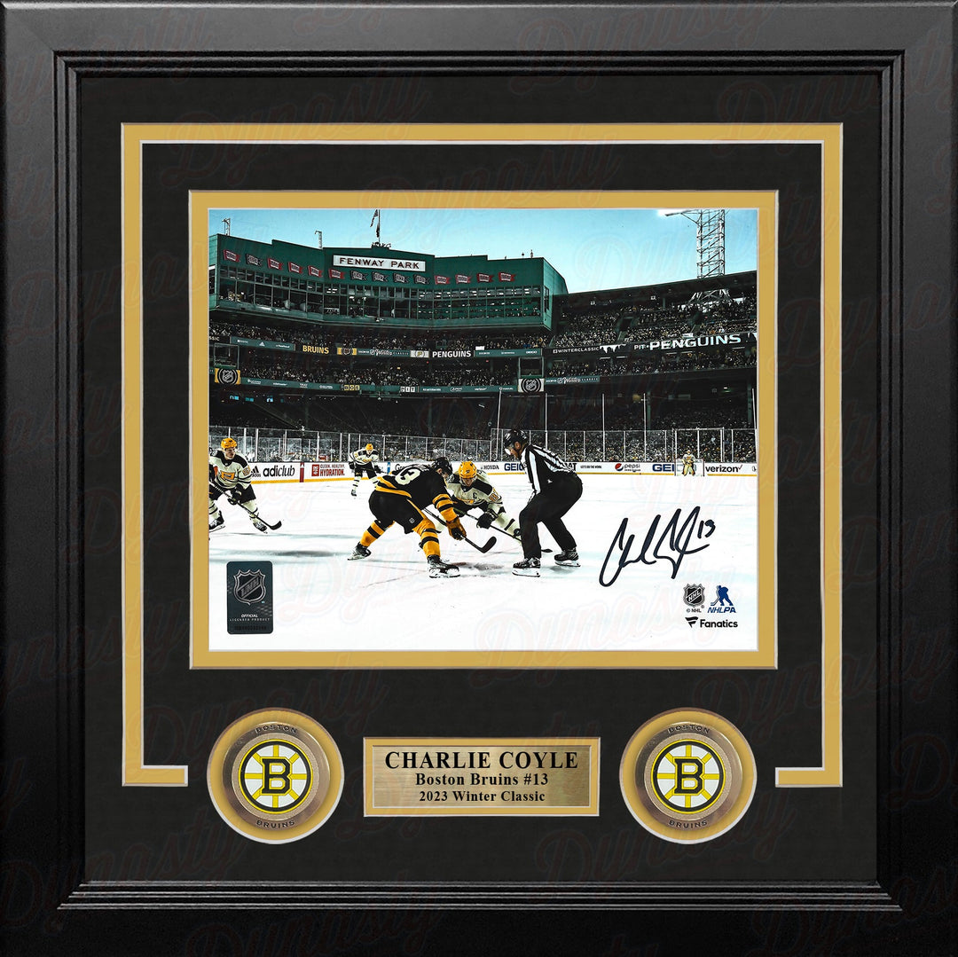 Charlie Coyle 2023 Winter Classic Boston Bruins Autographed 8" x 10" Framed Hockey Photo