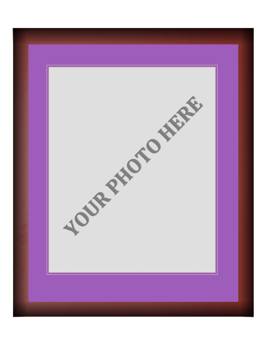 Frame Kit - Cherry Wood Frame | Purple Matting | Purple Trim