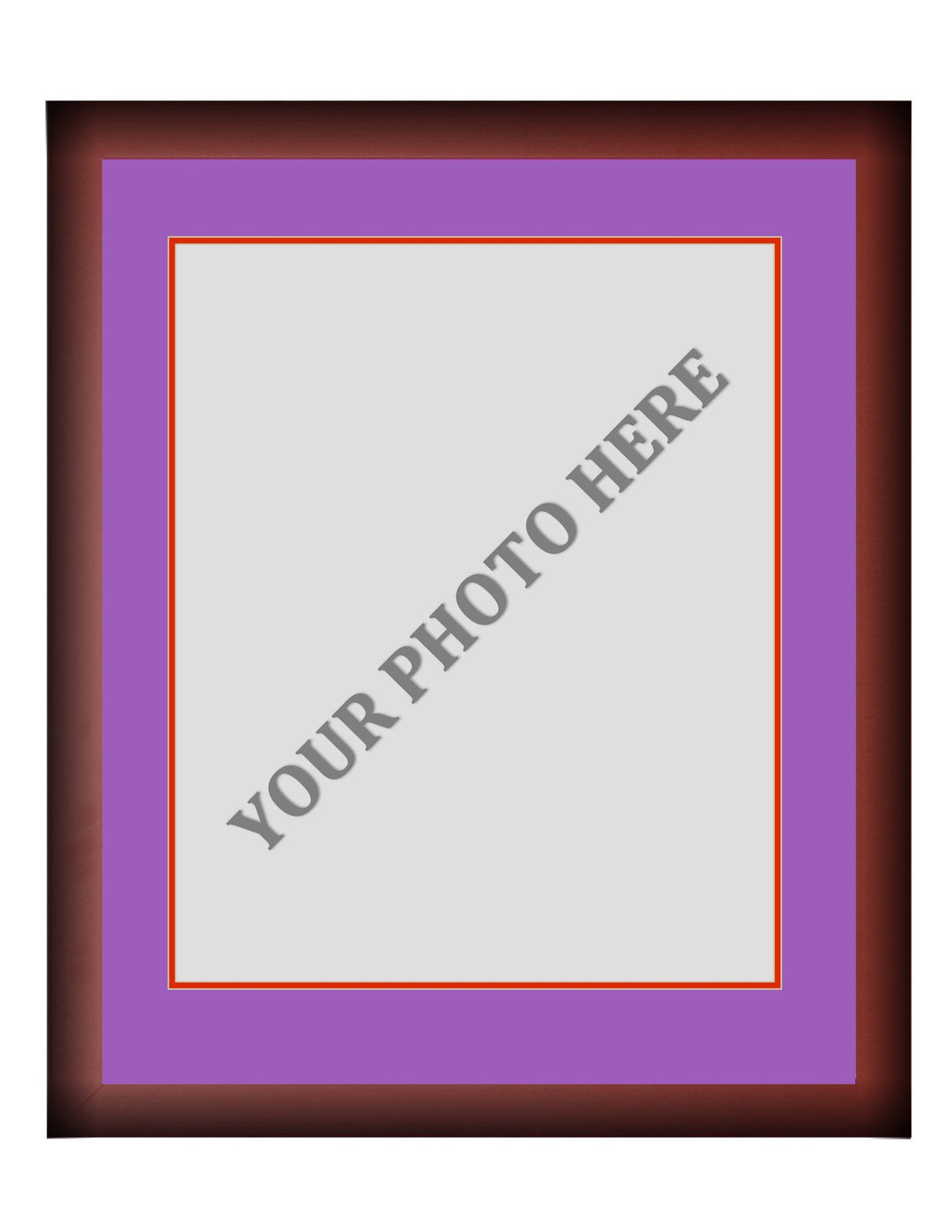 Frame Kit - Cherry Wood Frame | Purple Matting | Red Trim