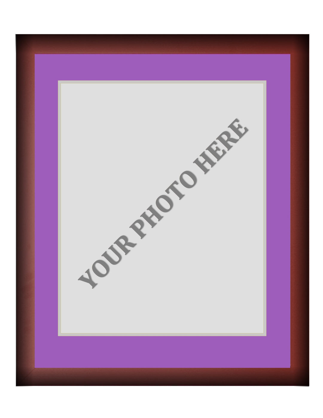 Frame Kit - Cherry Wood Frame | Purple Matting | Silver Trim