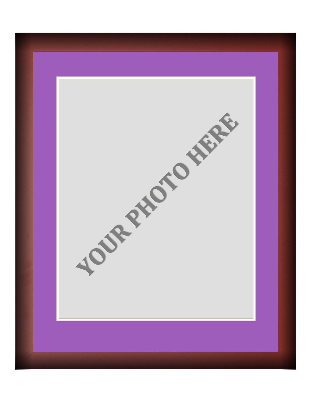 Frame Kit - Cherry Wood Frame | Purple Matting | White Trim