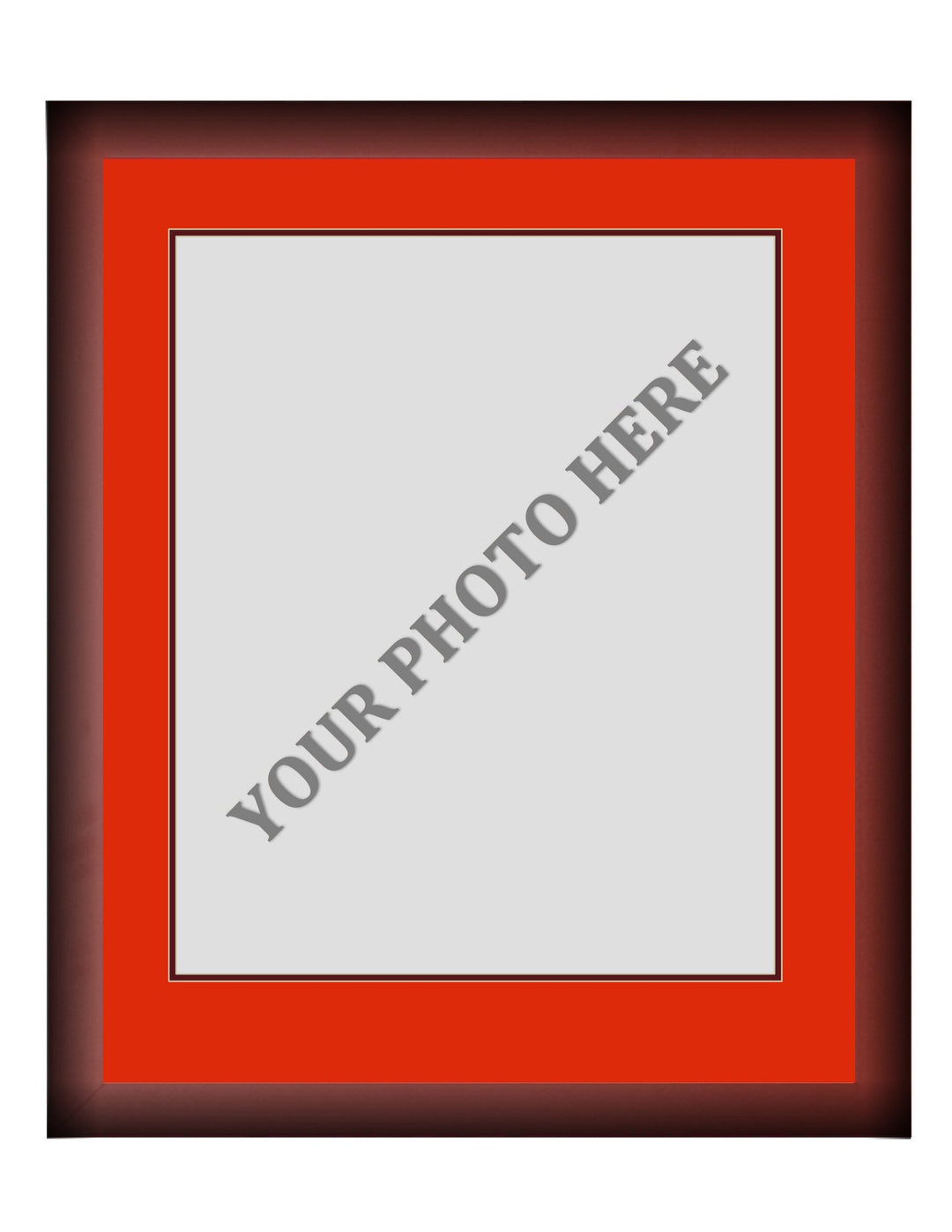 Frame Kit - Cherry Wood Frame | Red Matting | Maroon Trim