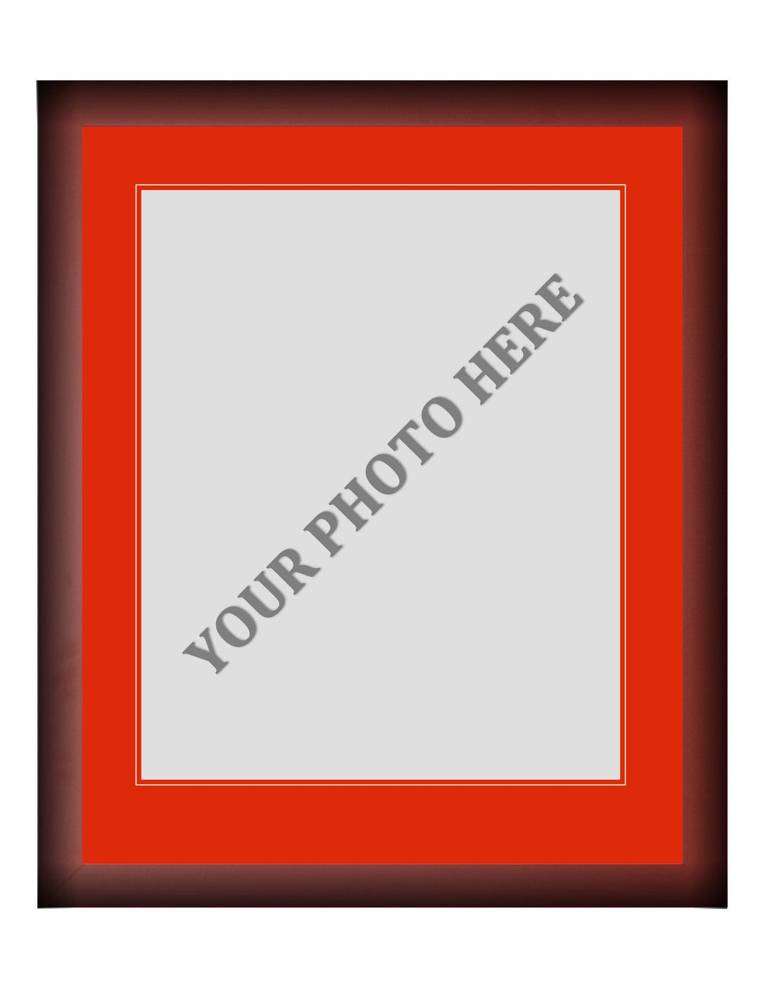 Frame Kit - Cherry Wood Frame | Red Matting | Red Trim