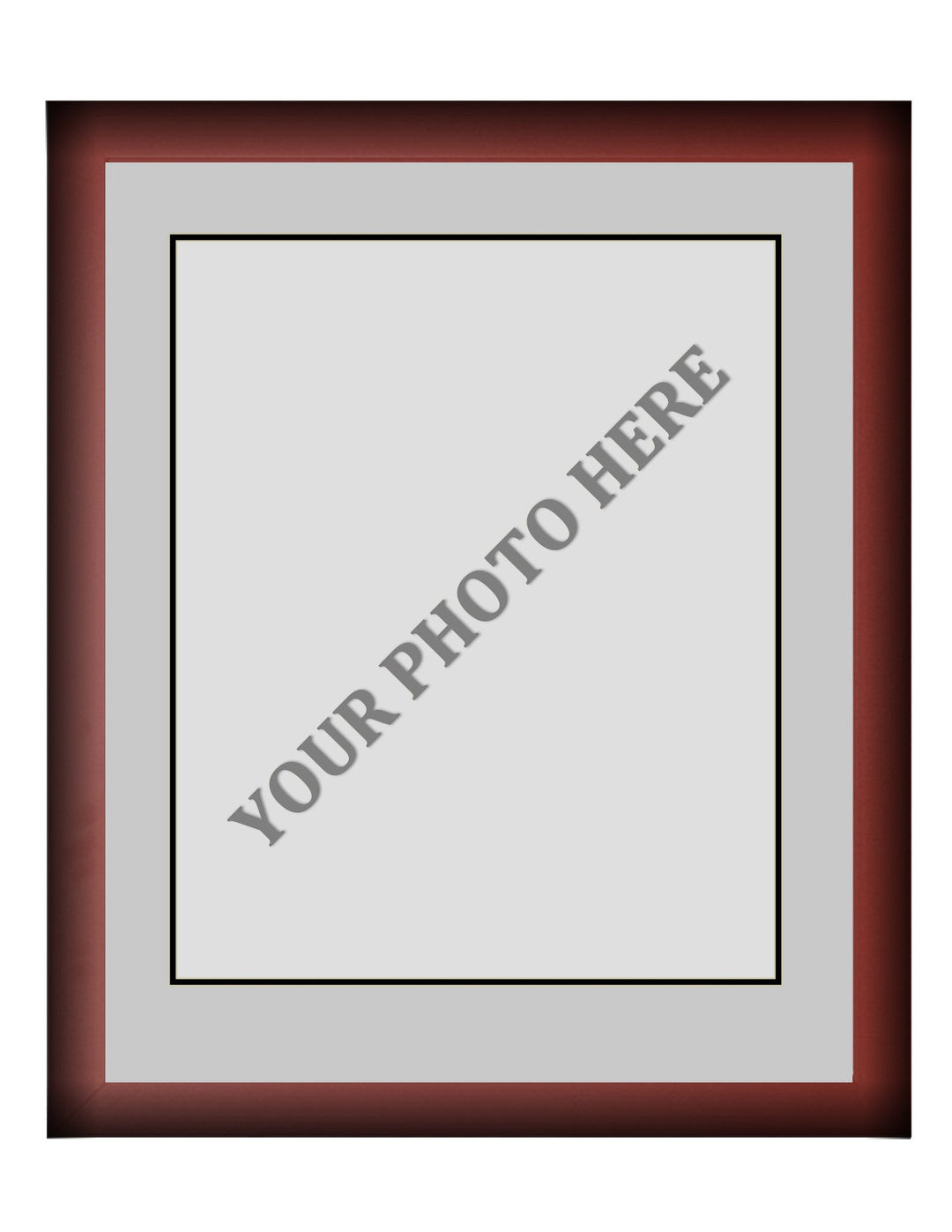Frame Kit - Cherry Wood Frame | Silver Matting | Black Trim