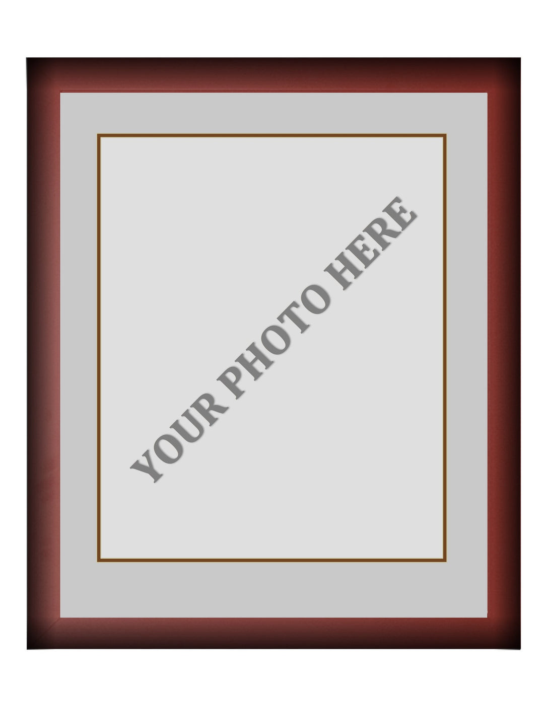 Frame Kit - Cherry Wood Frame | Silver Matting | Brown Trim