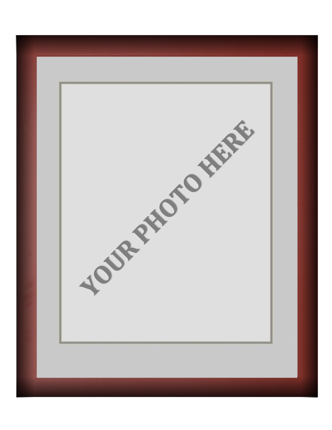 Frame Kit - Cherry Wood Frame | Silver Matting | Gray Trim